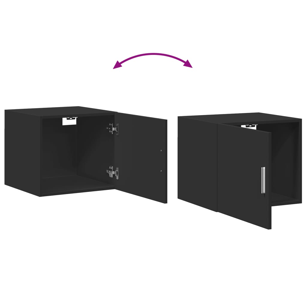 Tall cabinet narrow black 45x42.5x225 cm wood-based material