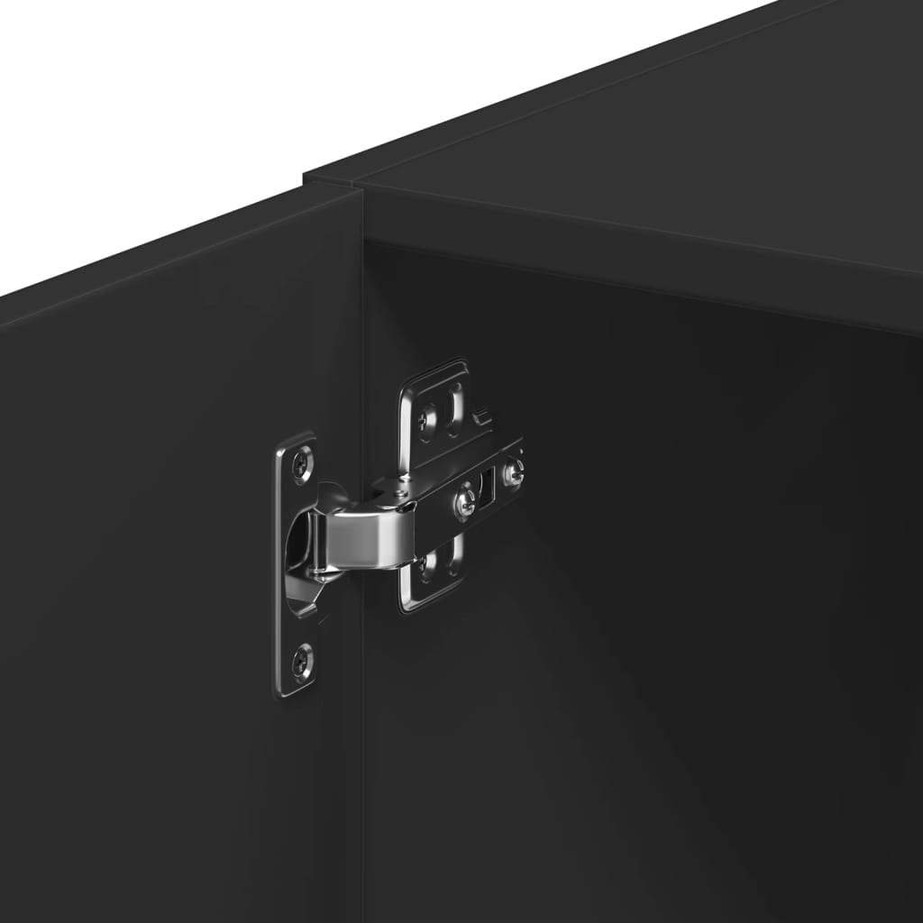 Tall cabinet narrow black 45x42.5x225 cm wood-based material