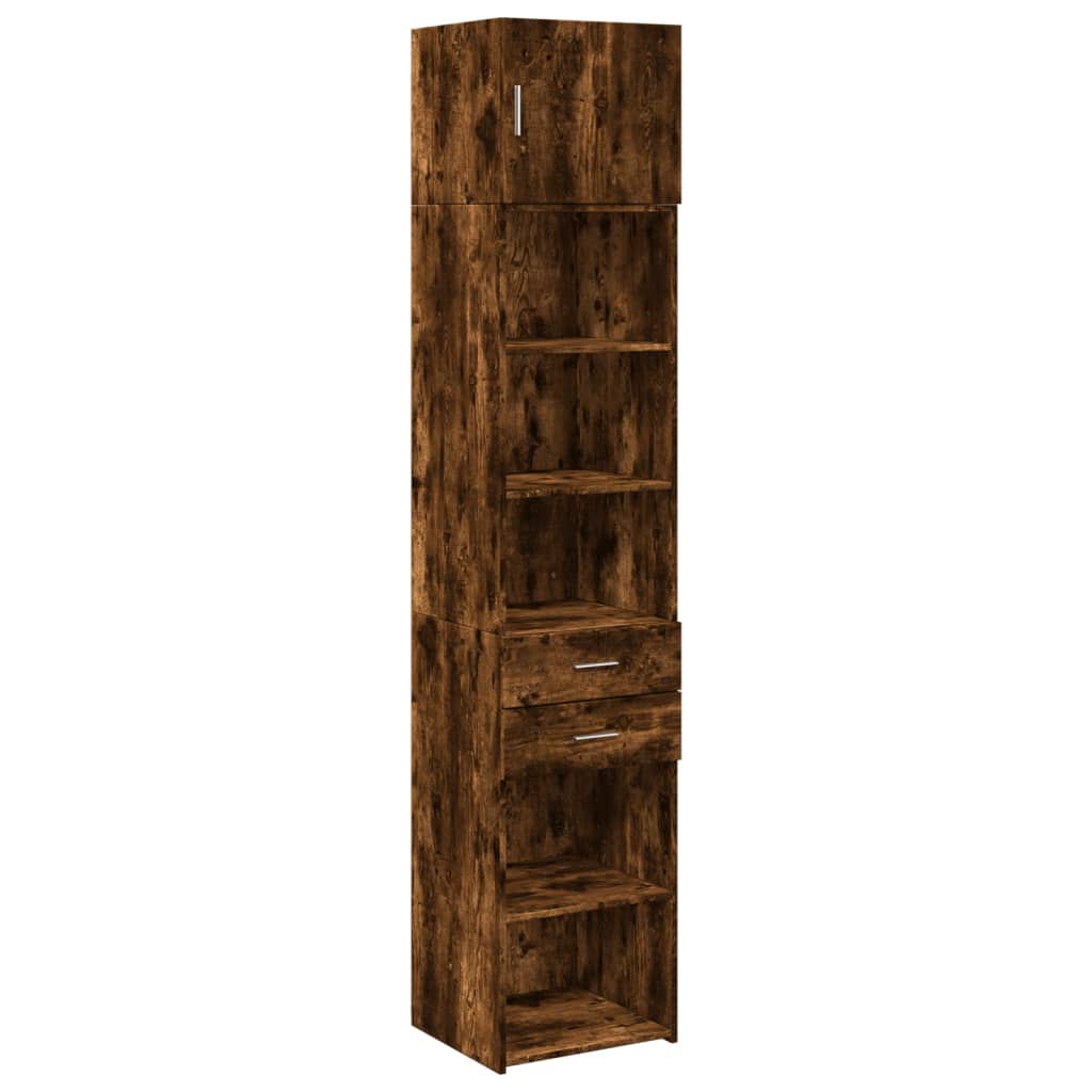 Tall cabinet narrow smoked oak 45x42.5x225 cm wood material
