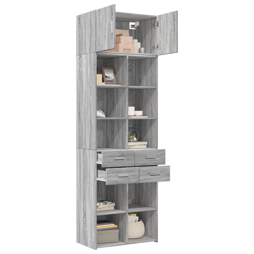 Tall cabinet grey Sonoma 70x42.5x225 cm wood material