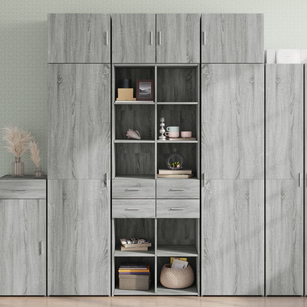 Tall cabinet grey Sonoma 70x42.5x225 cm wood material