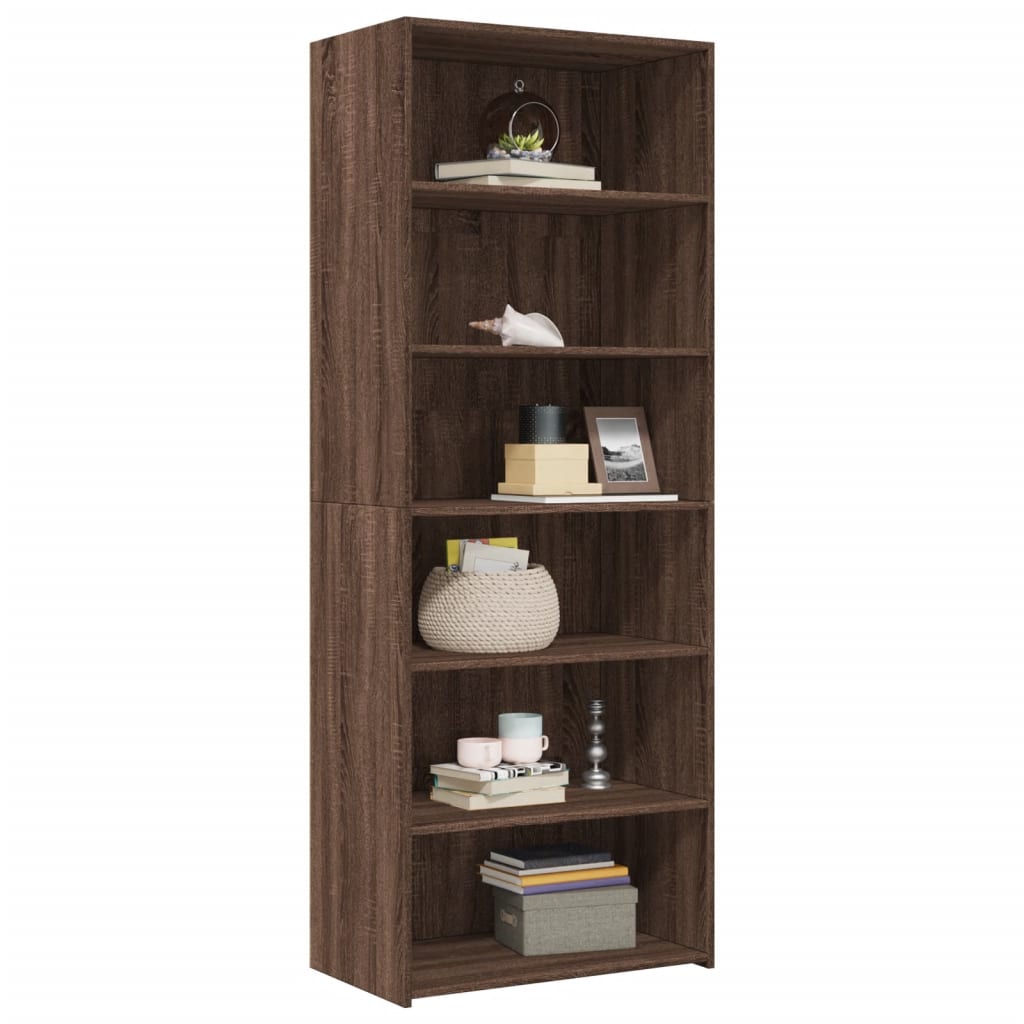 Highboard brown oak look 70x41x185 cm wood material