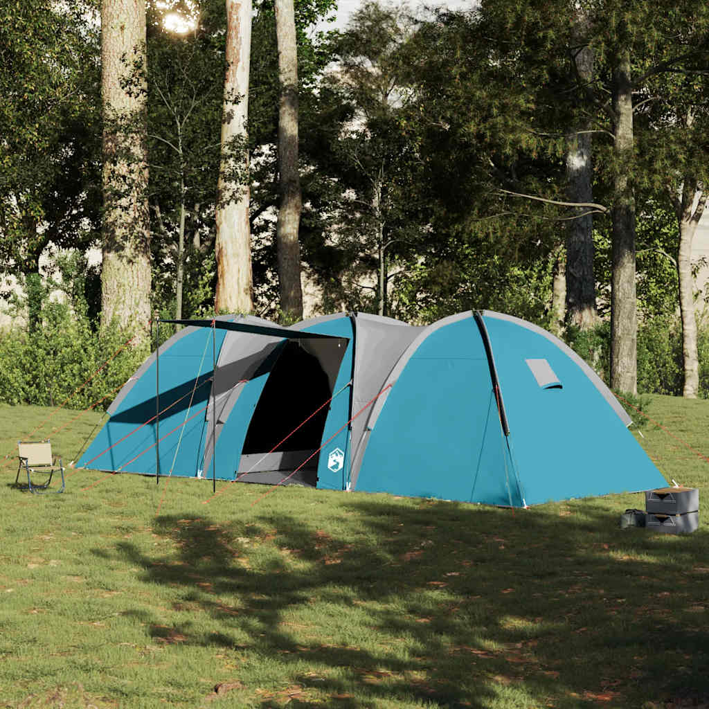 Dome Family Tent 8 Persons Blue Waterproof