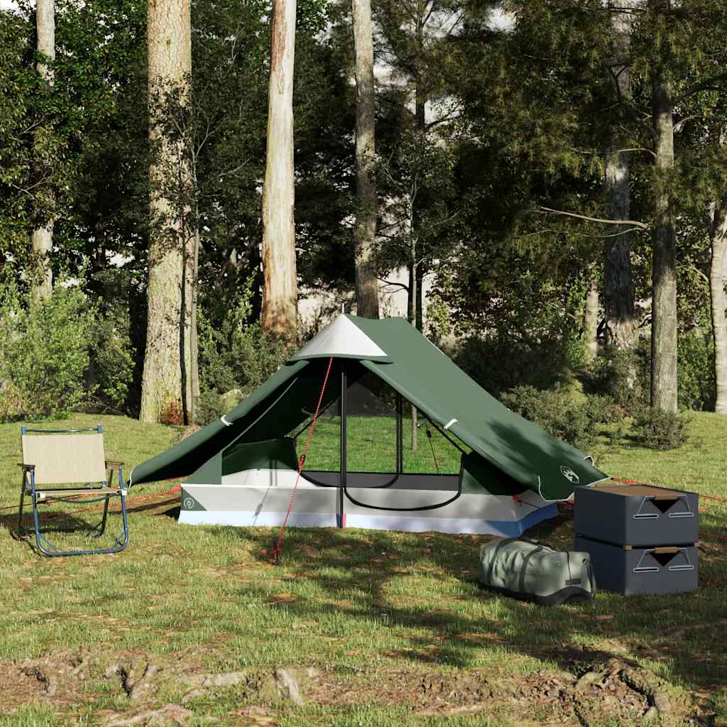 Camping Tent 2 Persons Green Waterproof