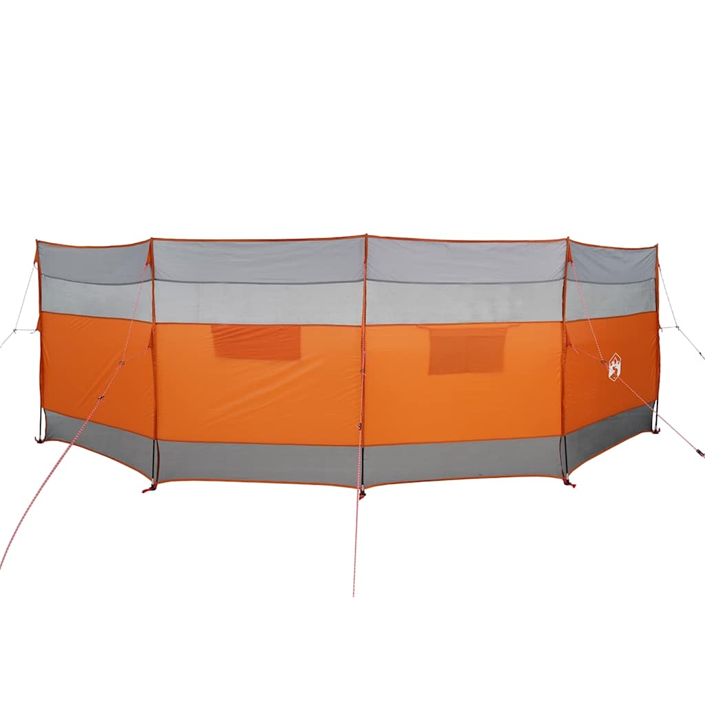 Camping-Windschutz Grau und Orange 510x153 cm Wasserdicht