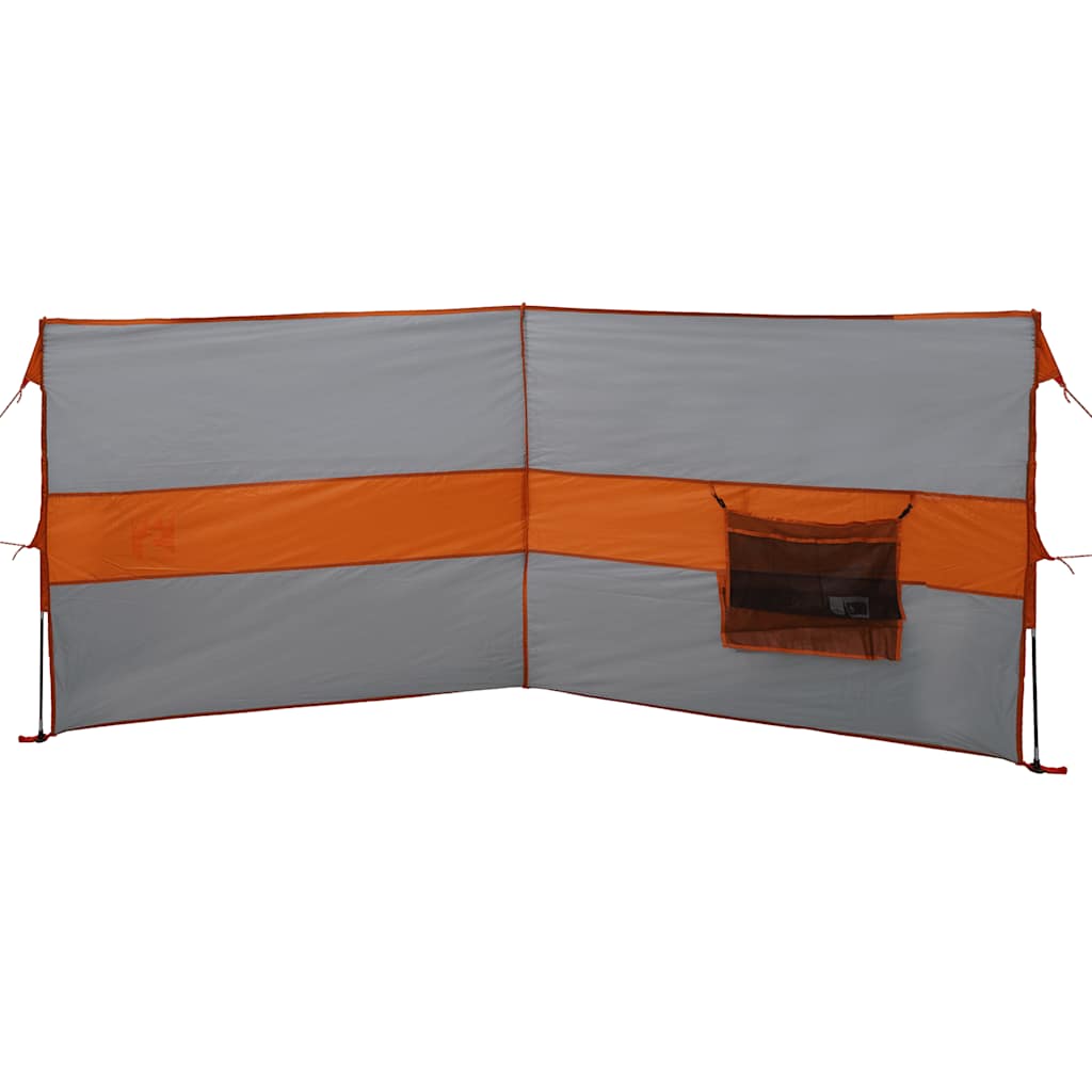 Camping-Windschutz Grau und Orange 344x120 cm Wasserdicht