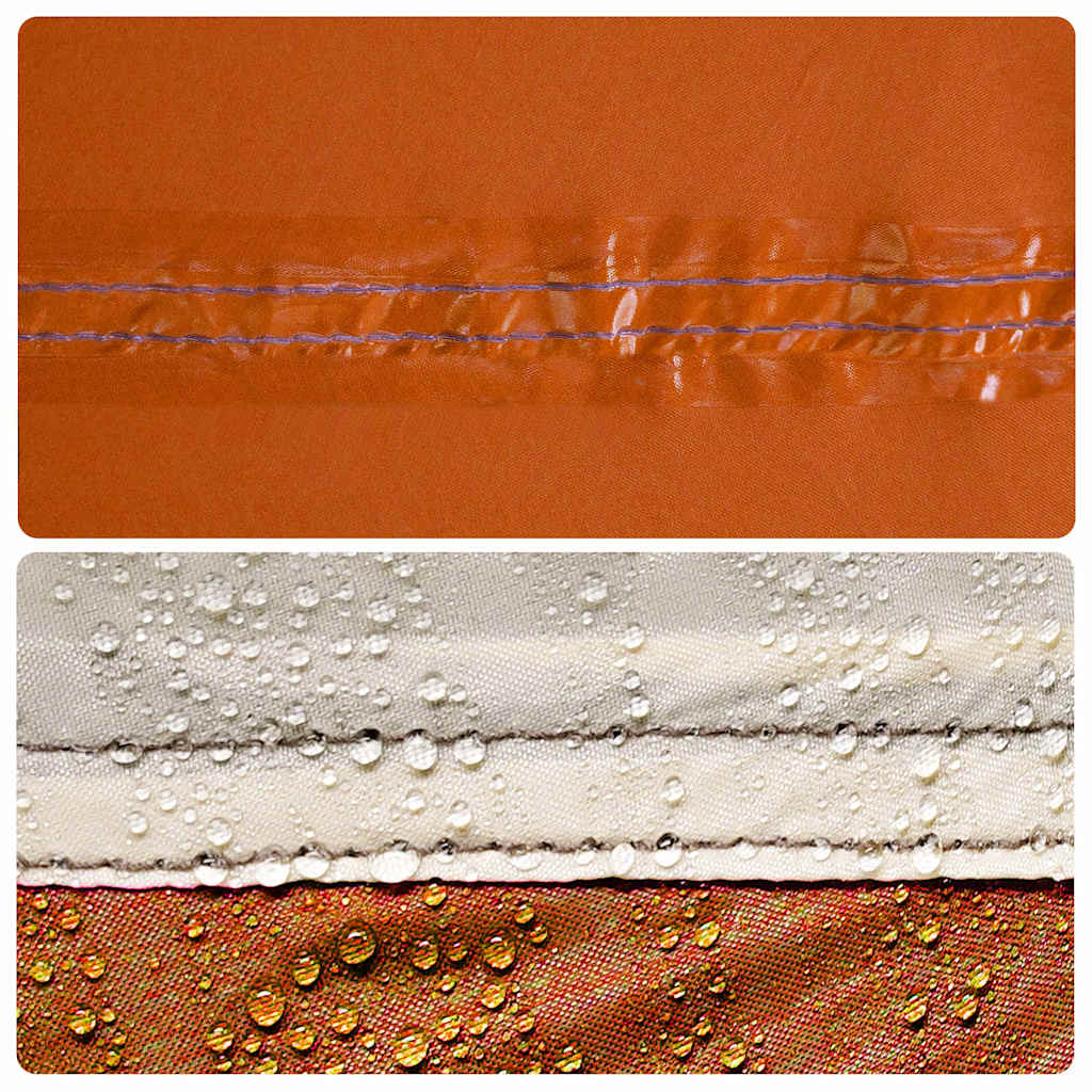 Camping-Windschutz Grau und Orange 344x120 cm Wasserdicht