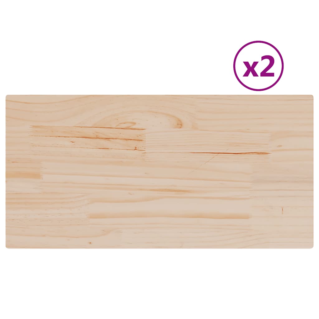 Tischplatten 2 Stk. 70x35x1,7 cm Rechteckig Massivholz Kiefer
