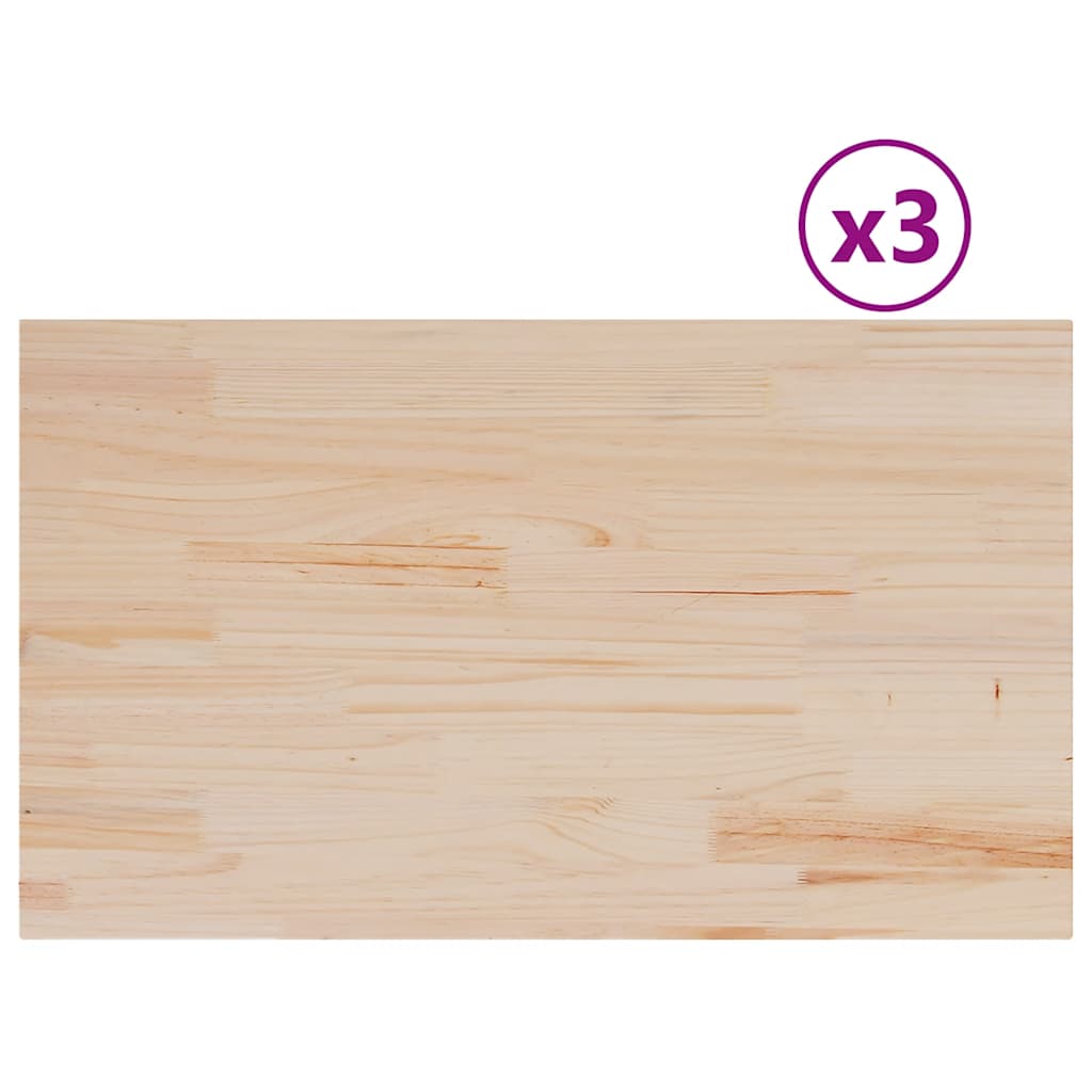 Tischplatten 3 Stk. 80x47x1,7 cm Rechteckig Massivholz Kiefer