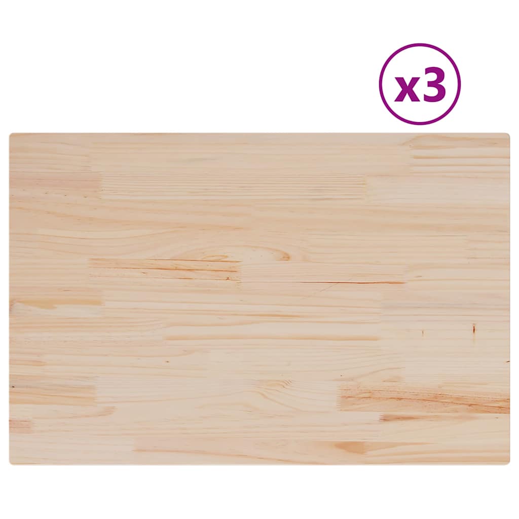 Tischplatten 3 Stk. 80x53x1,7 cm Rechteckig Massivholz Kiefer