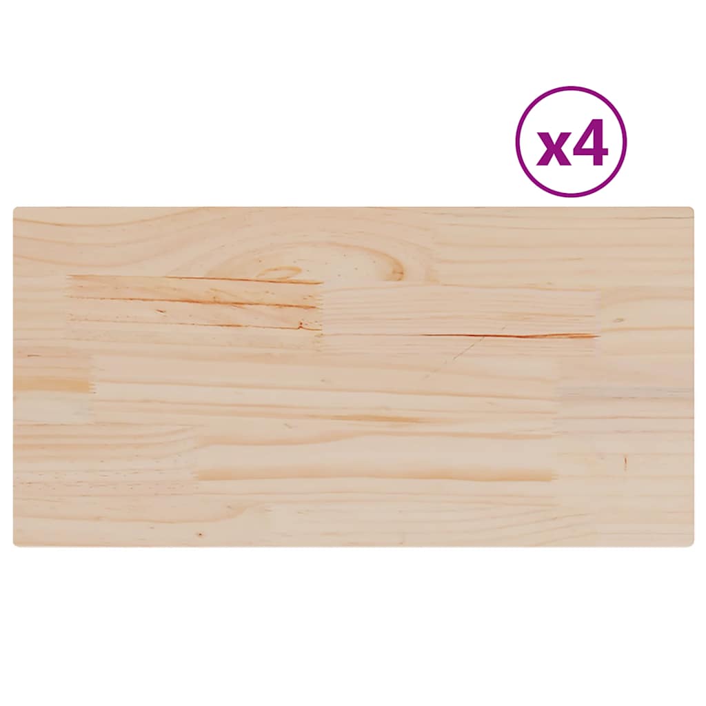 Tischplatten 4 Stk. 90x45x1,7 cm Rechteckig Massivholz Kiefer