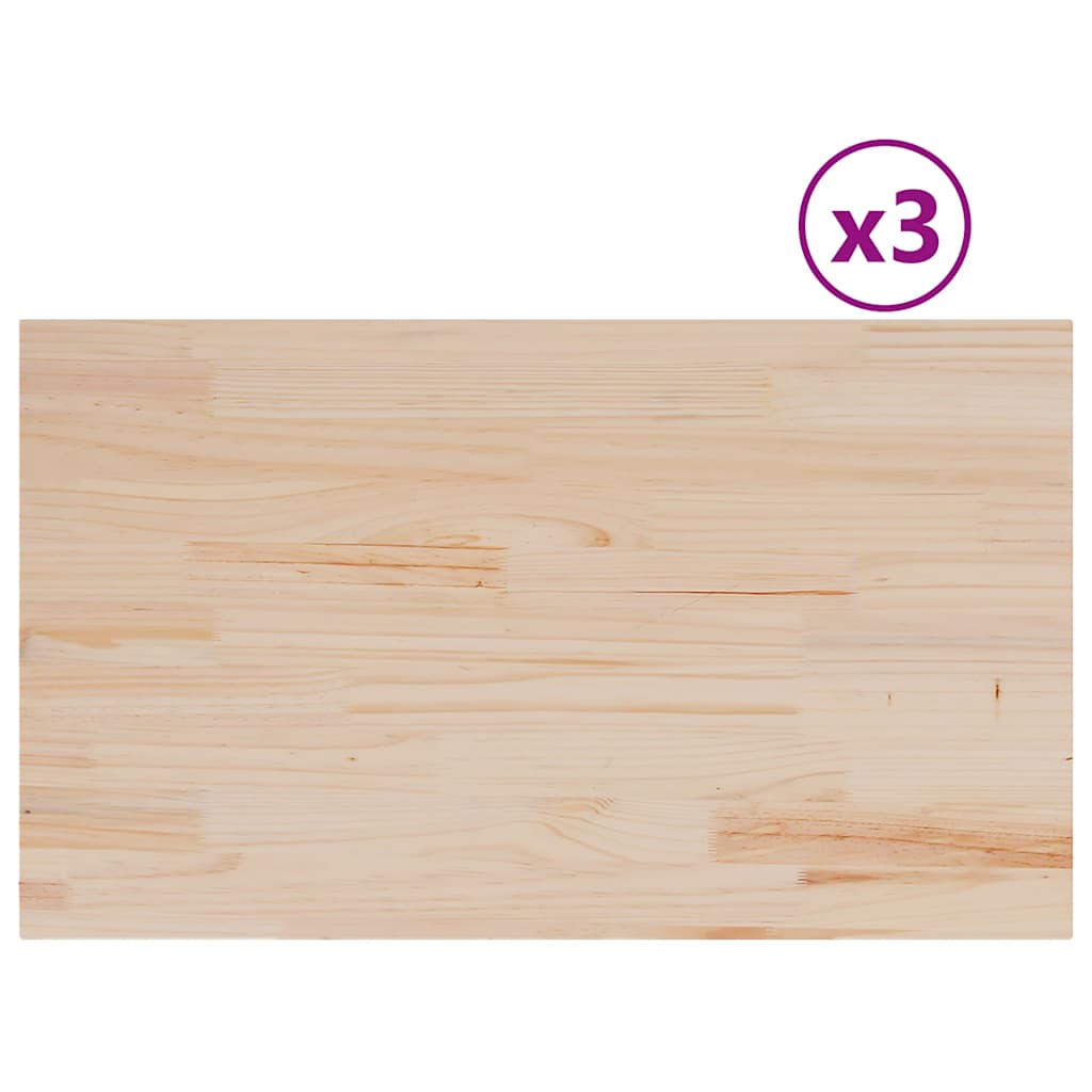 Tischplatten 3 Stk. 80x47x2,5 cm Rechteckig Massivholz Kiefer