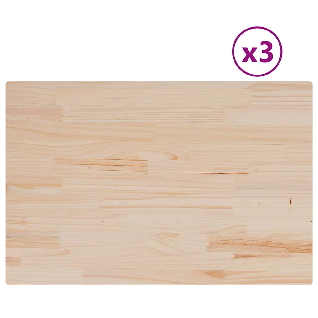 Tischplatten 3 Stk. 80x53x2,5 cm Rechteckig Massivholz Kiefer