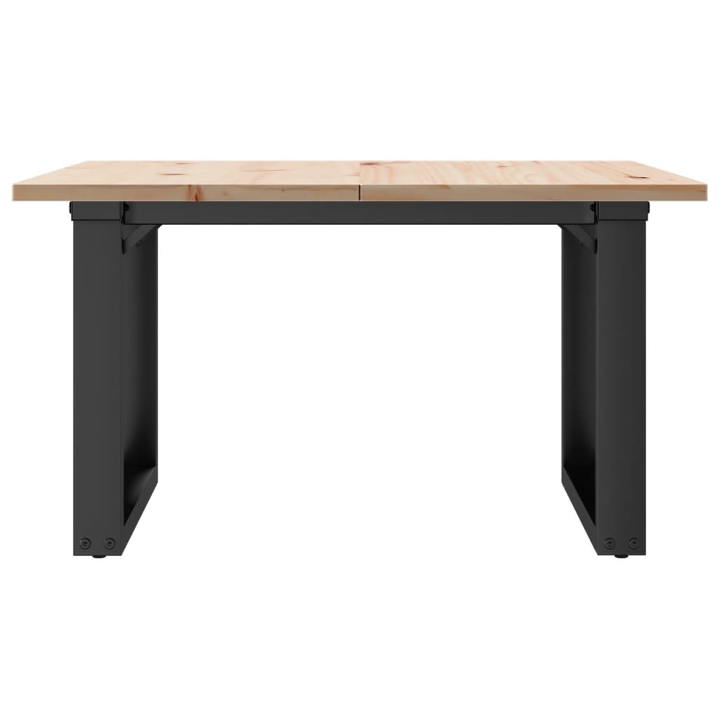 Couchtisch O-Gestell 70x70x40cm Massivholz Kiefer und Stahl