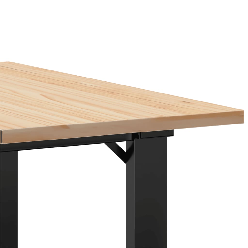 Couchtisch O-Gestell 70x70x40cm Massivholz Kiefer und Stahl