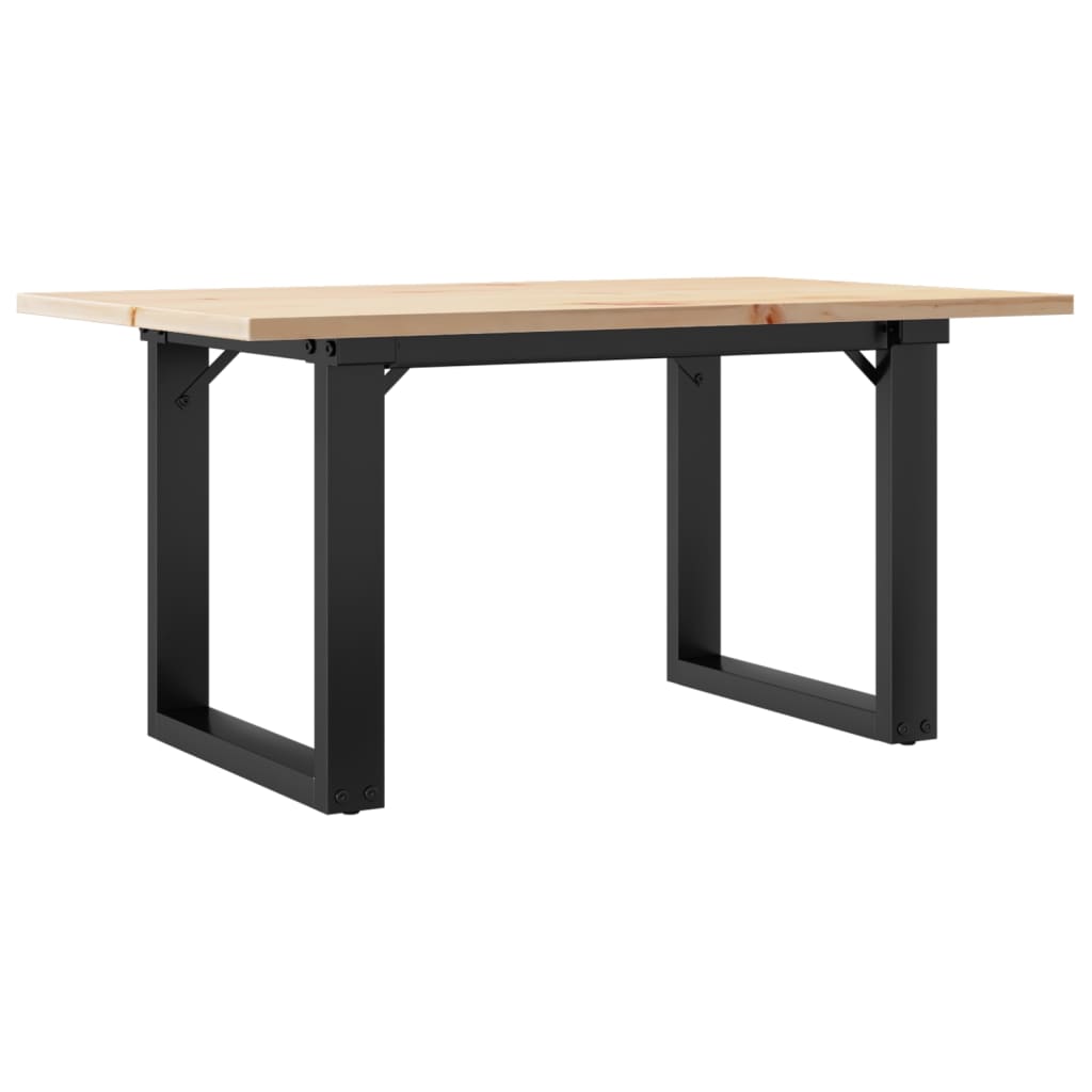 Couchtisch O-Gestell 80x50x40cm Massivholz Kiefer und Stahl