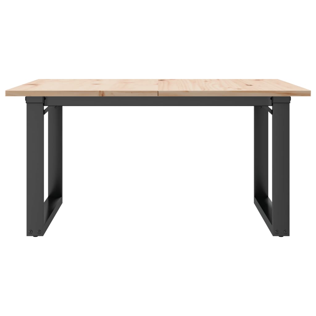 Couchtisch O-Gestell 80x80x45cm Massivholz Kiefer und Stahl