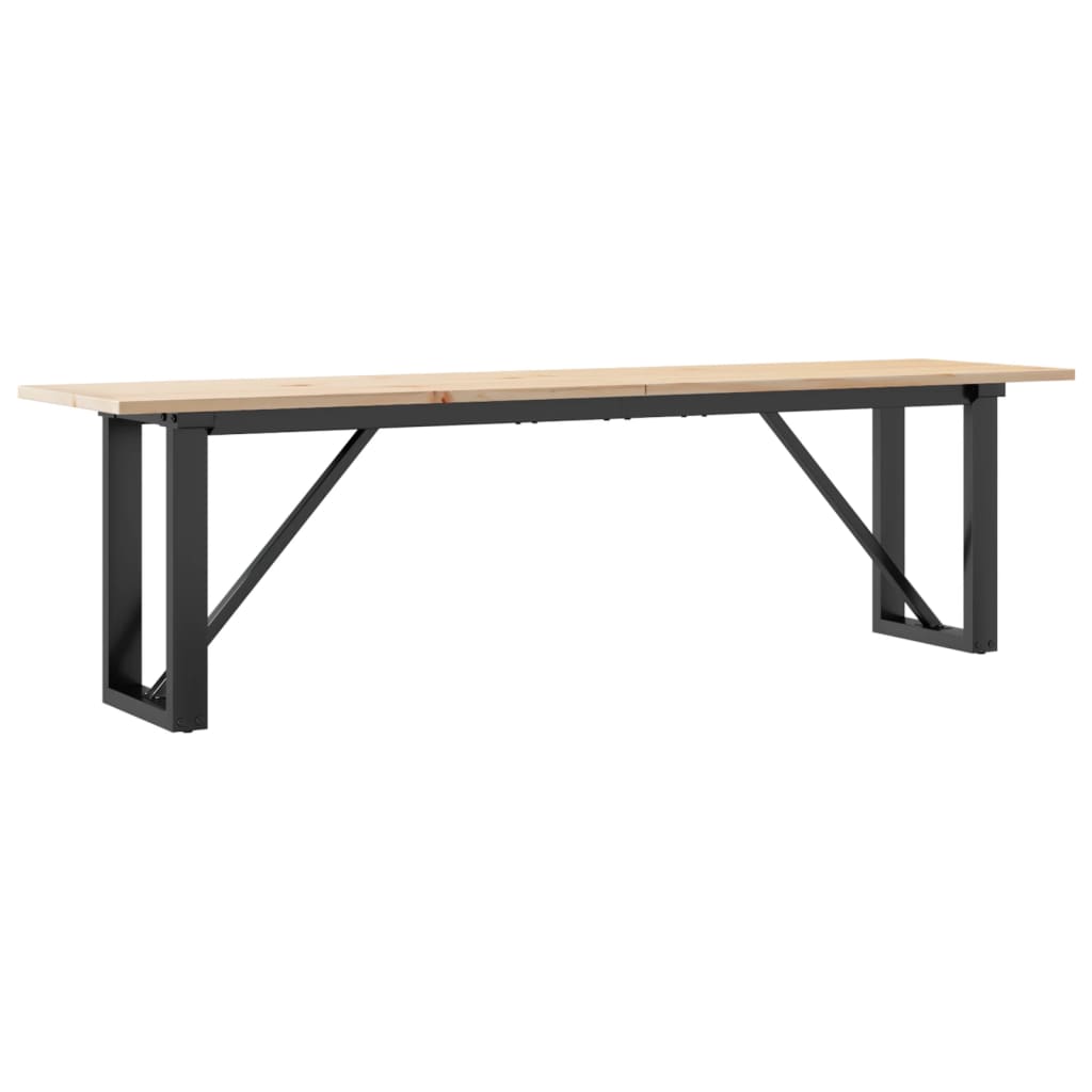 Couchtisch O-Gestell 160x40x45 cm Massivholz Kiefer & Stahl
