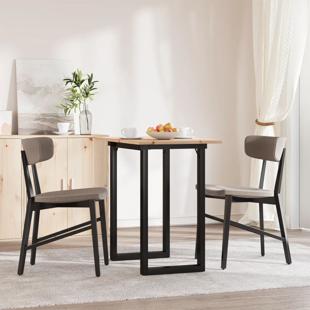 Dining table O-frame 80x50x75 cm solid pine and steel