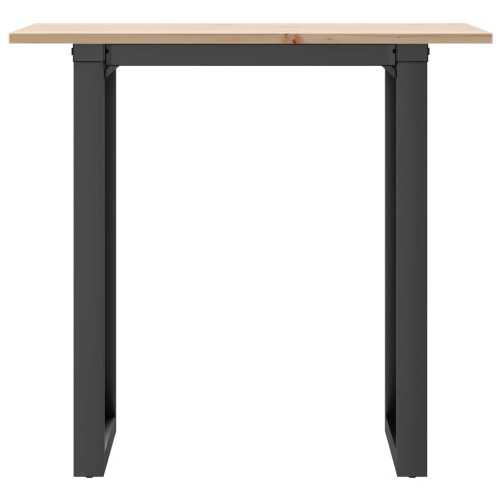 Dining table O-frame 80x50x75 cm solid pine and steel