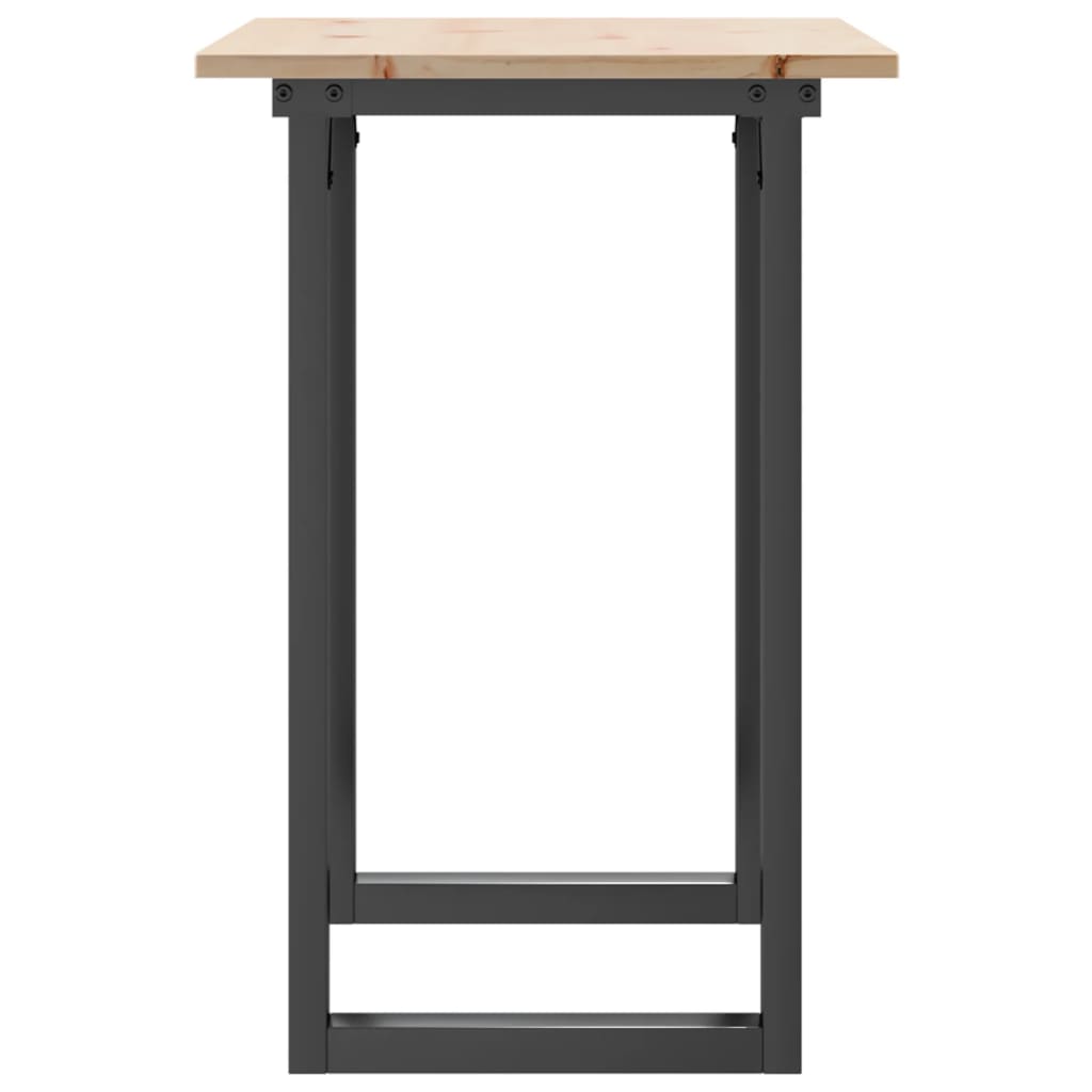 Dining table O-frame 80x50x75 cm solid pine and steel