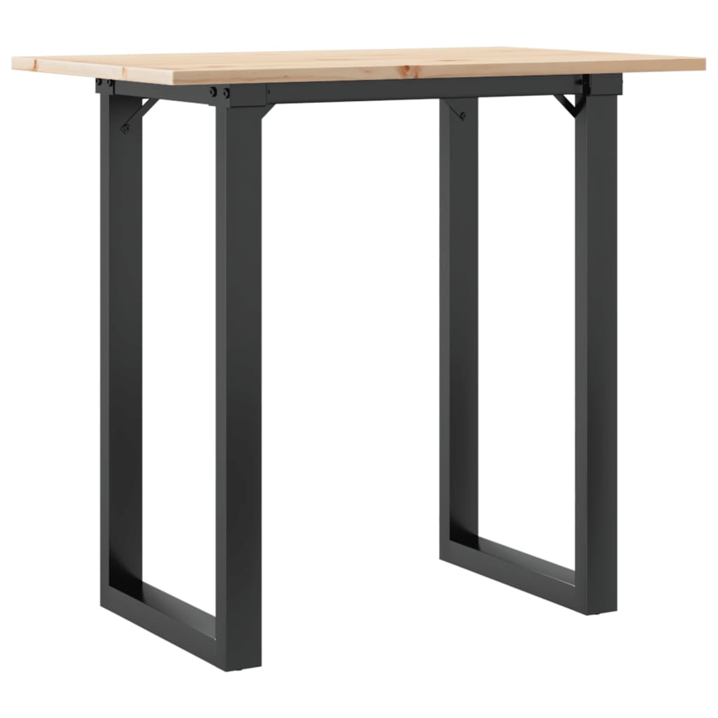 Dining table O-frame 80x50x75 cm solid pine and steel