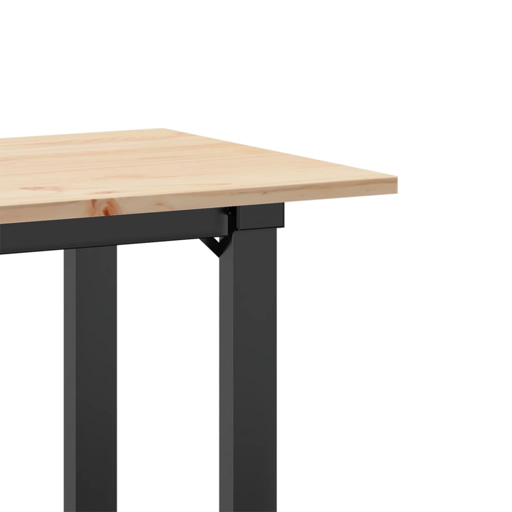 Dining table O-frame 80x50x75 cm solid pine and steel