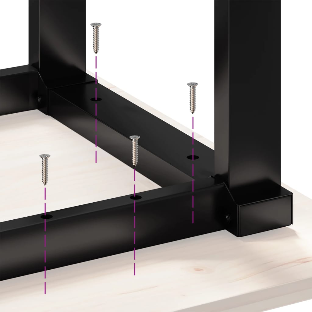 Dining table O-frame 80x50x75 cm solid pine and steel