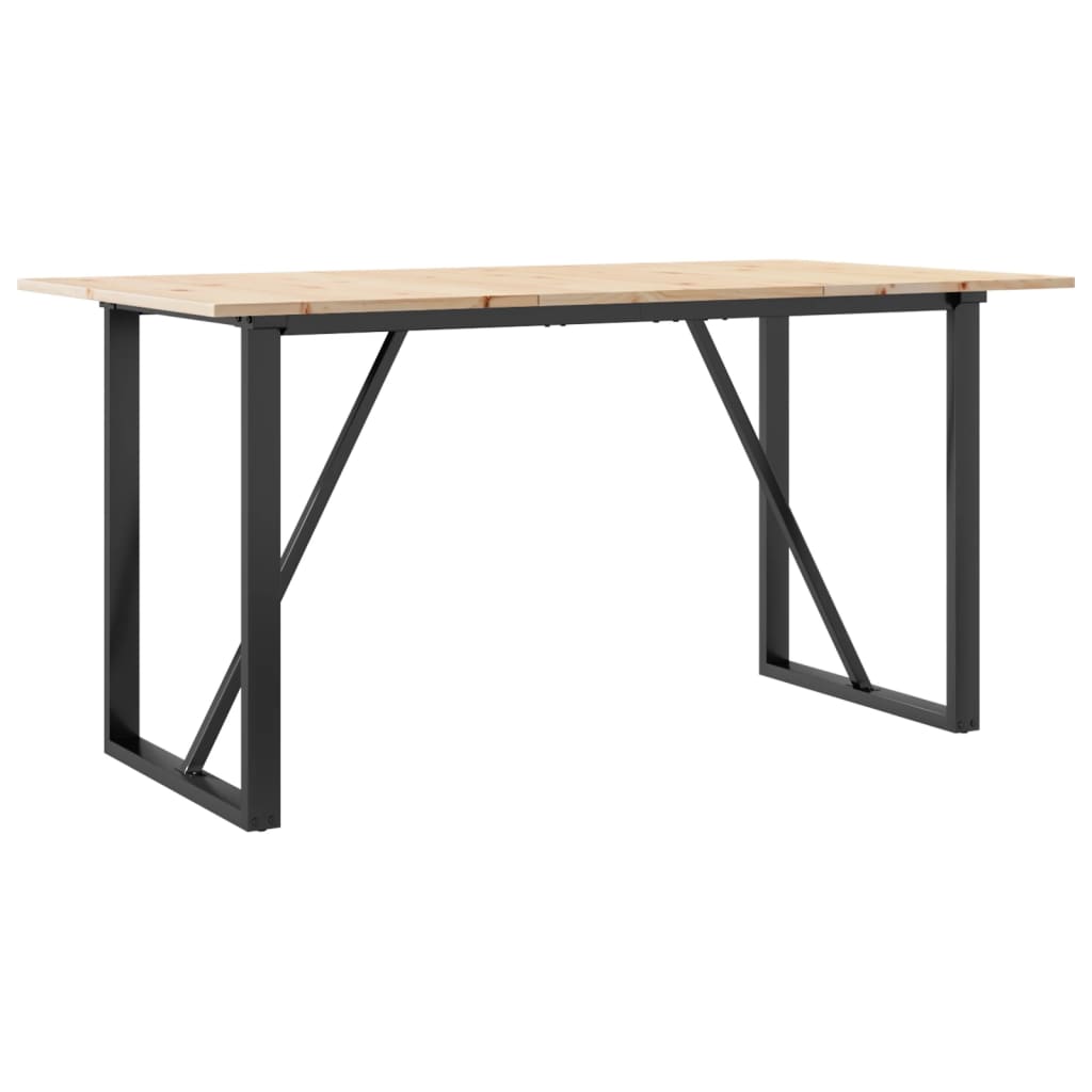 Esstisch O-Gestell 160x80x75 cm Massivholz Kiefer und Stahl