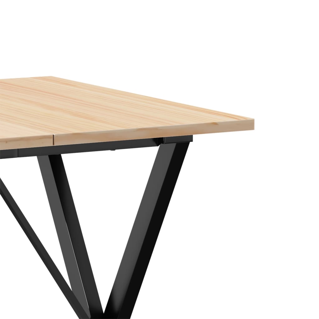 Esstisch X-Gestell 70x70x75 cm Massivholz Kiefer und Stahl