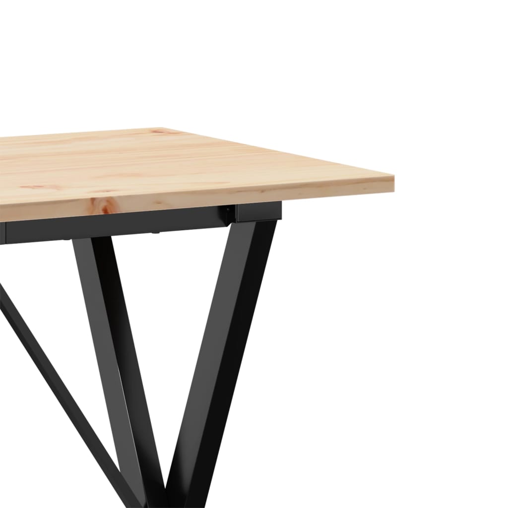 Esstisch X-Gestell 80x50x75 cm Massivholz Kiefer und Stahl
