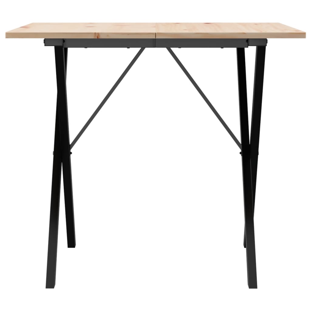 Esstisch X-Gestell 90x90x75cm Massivholz Kiefer und Stahl