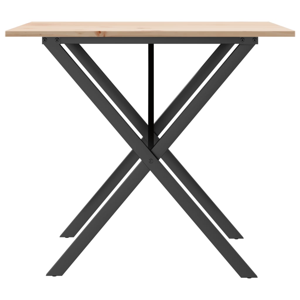 Esstisch X-Gestell 90x90x75cm Massivholz Kiefer und Stahl