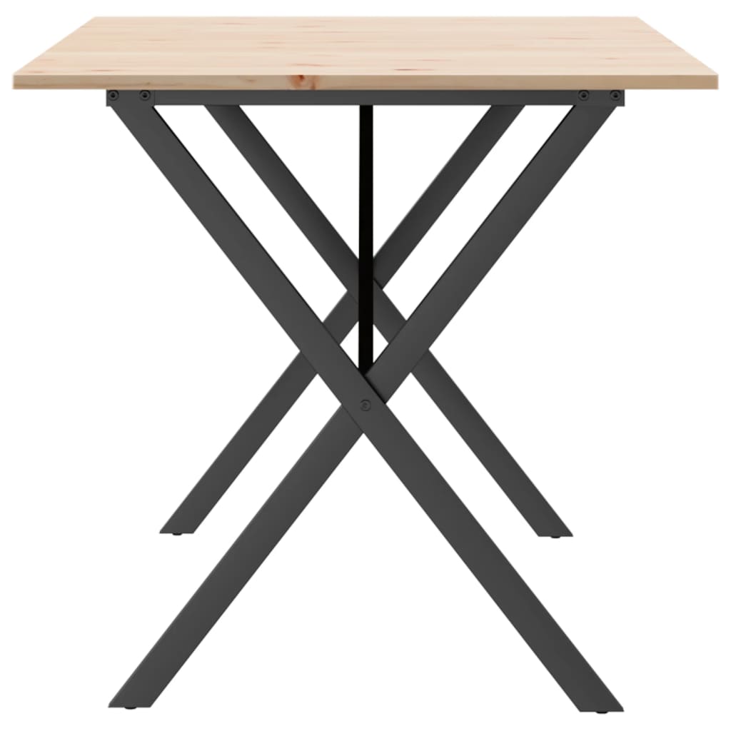 Esstisch X-Gestell 140x80x75 cm Massivholz Kiefer und Stahl