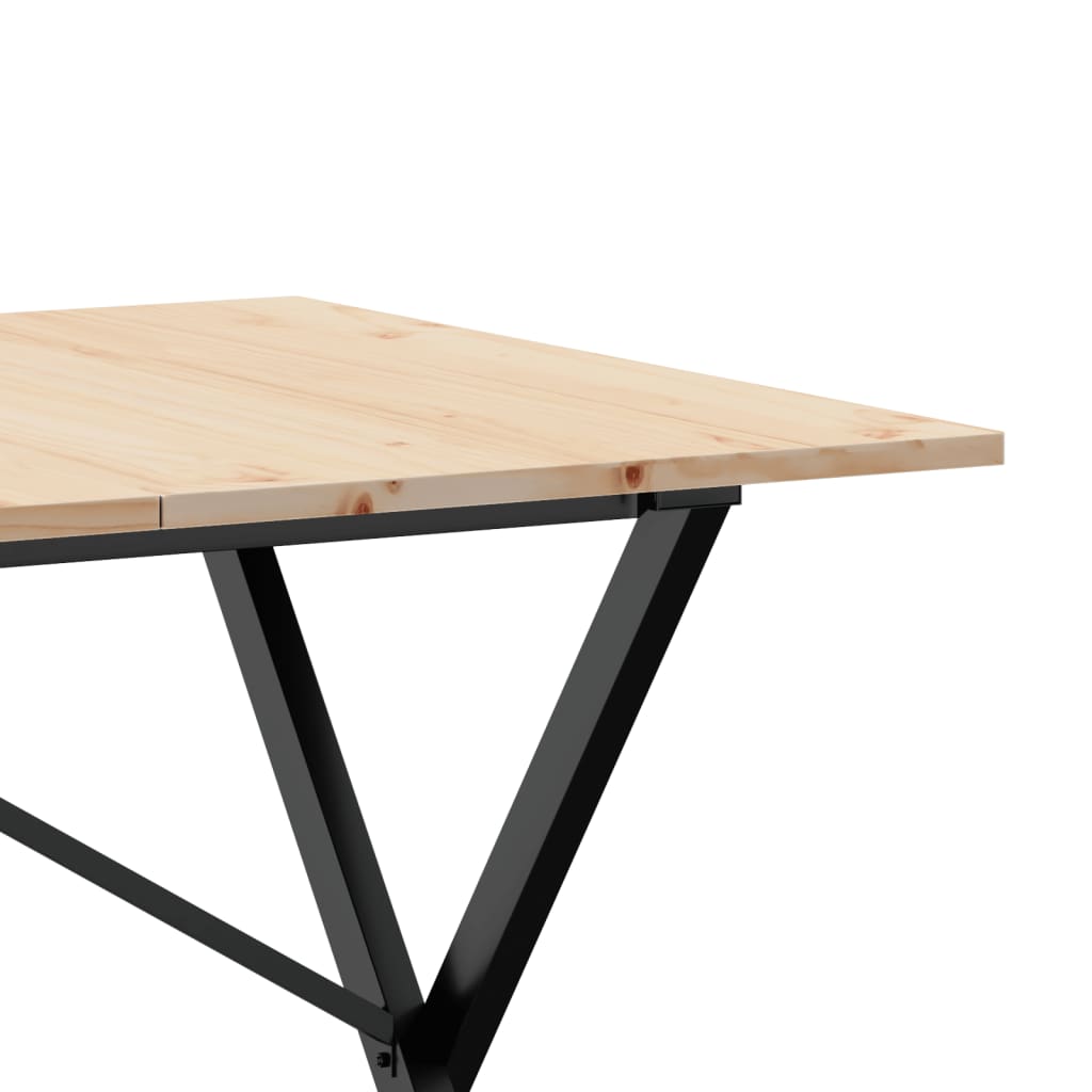 Esstisch X-Gestell 140x80x75 cm Massivholz Kiefer und Stahl
