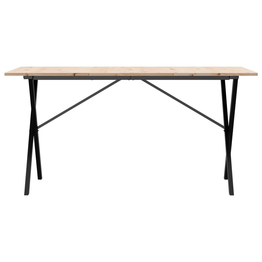 Esstisch X-Gestell 160x80x75 cm Massivholz Kiefer und Stahl