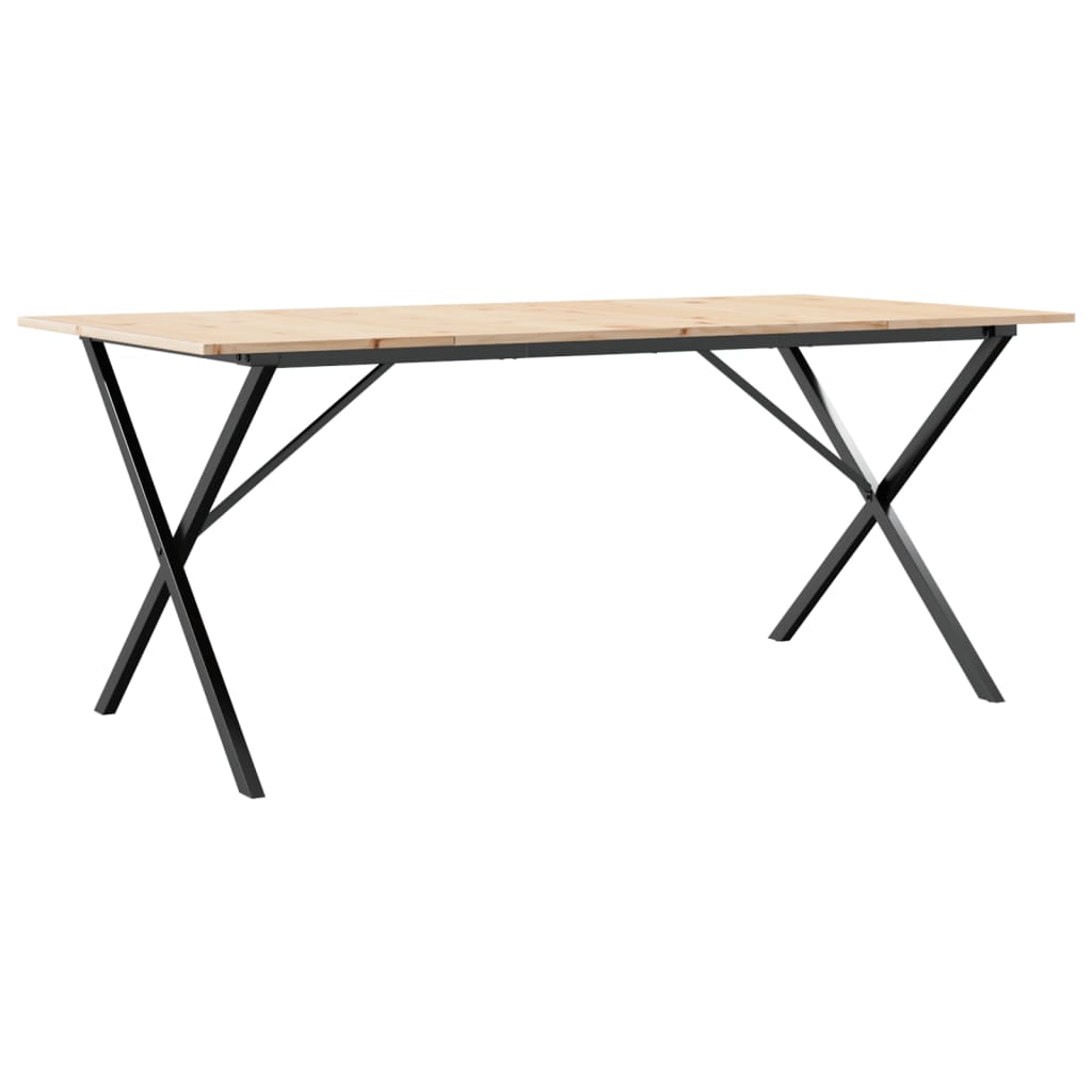 Esstisch X-Gestell 180x90x75 cm Massivholz Kiefer und Stahl