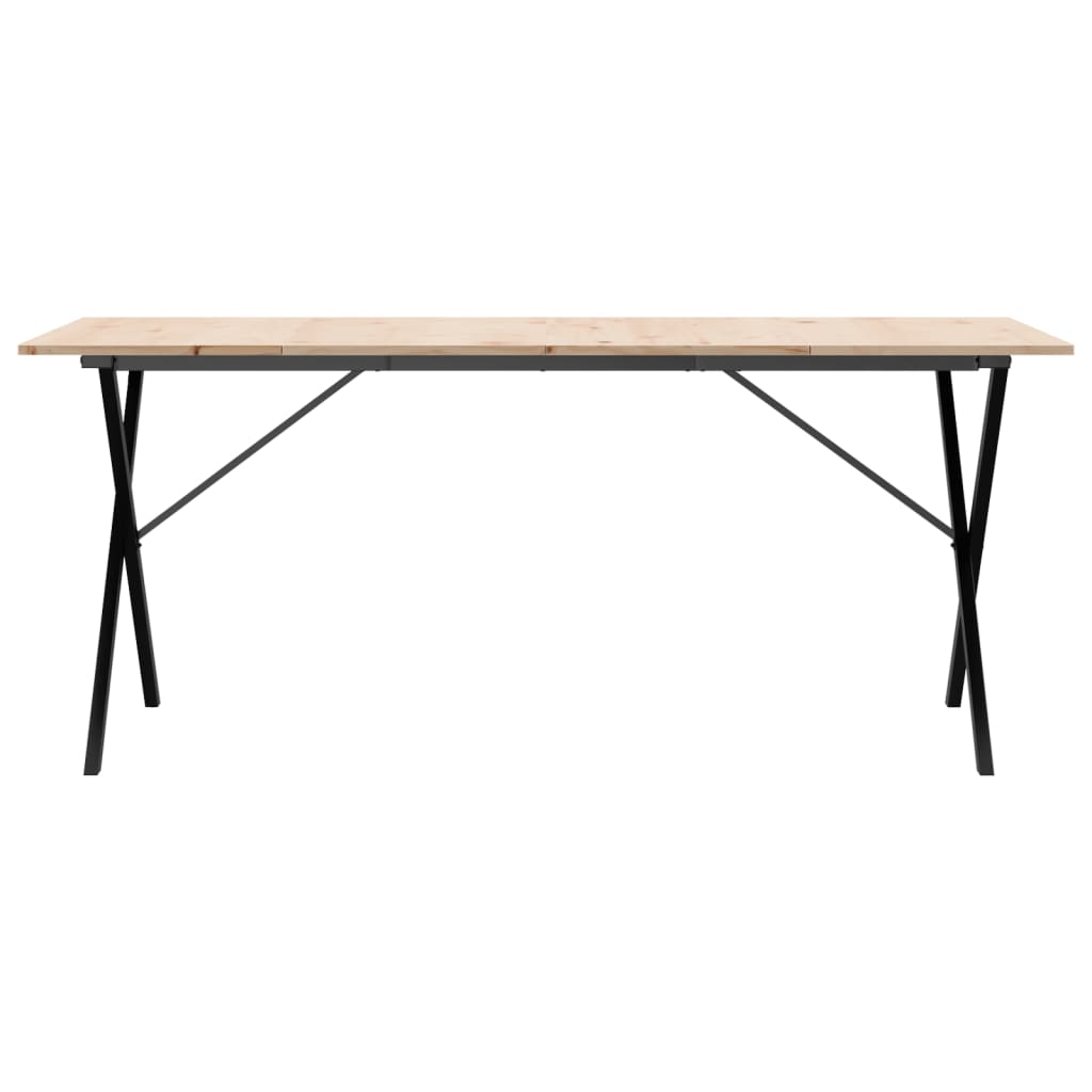 Esstisch X-Gestell 180x90x75 cm Massivholz Kiefer und Stahl