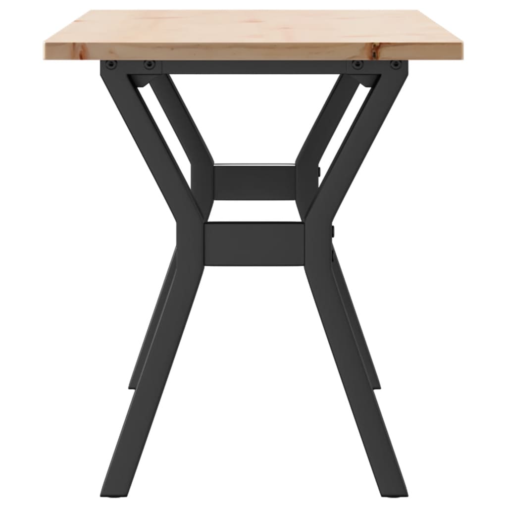 Couchtisch Y-Gestell 110x40x45 cm Massivholz Kiefer & Stahl