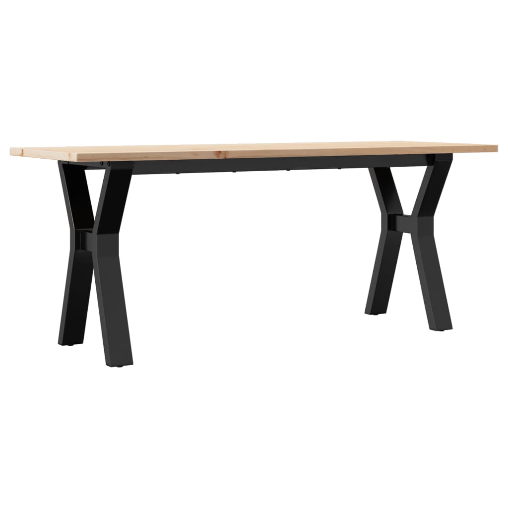 Couchtisch Y-Gestell 110x40x45 cm Massivholz Kiefer & Stahl