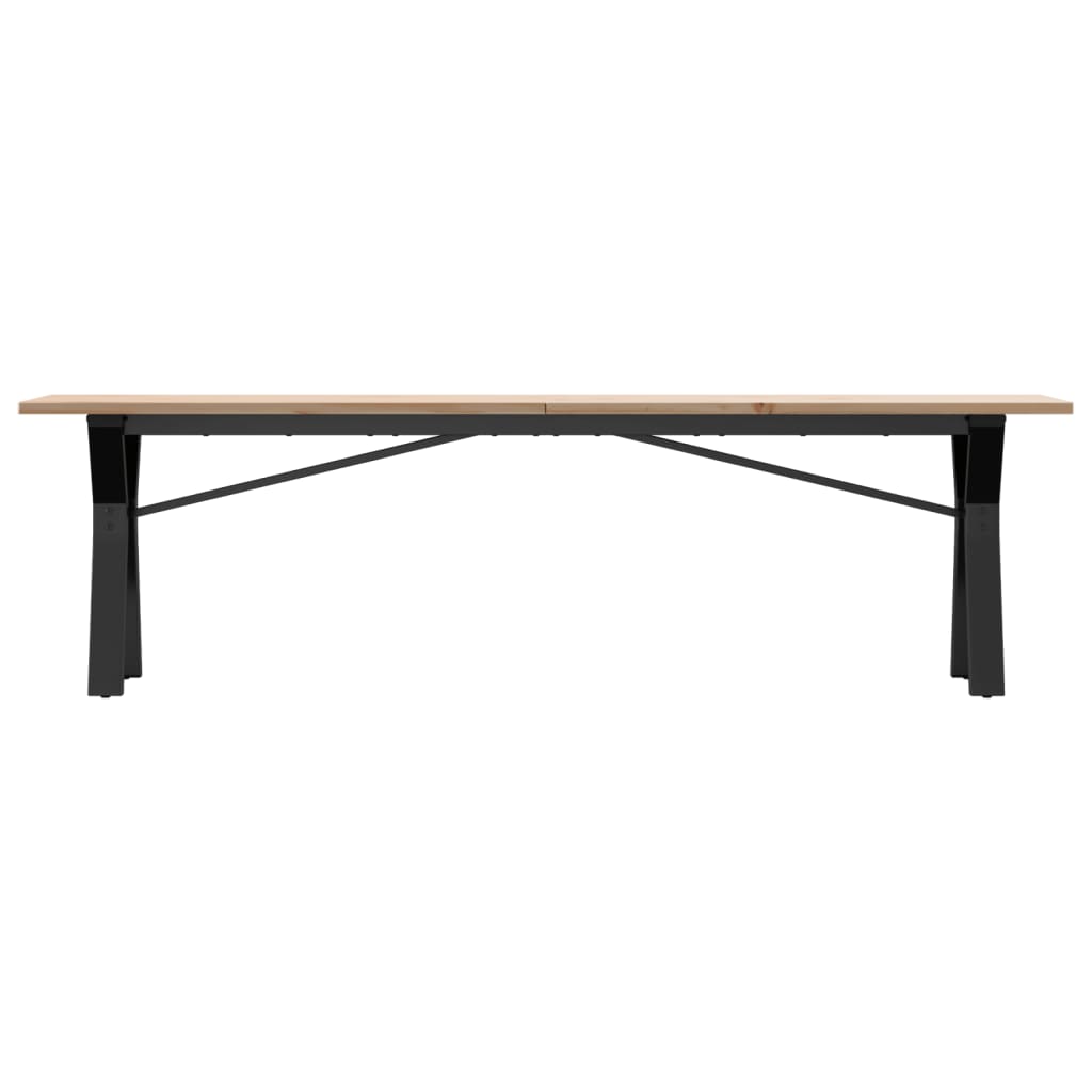Couchtisch Y-Gestell 160x40x45 cm Massivholz Kiefer & Stahl