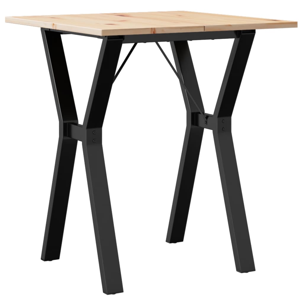 Esstisch Y-Gestell 70x70x75 cm Massivholz Kiefer und Stahl
