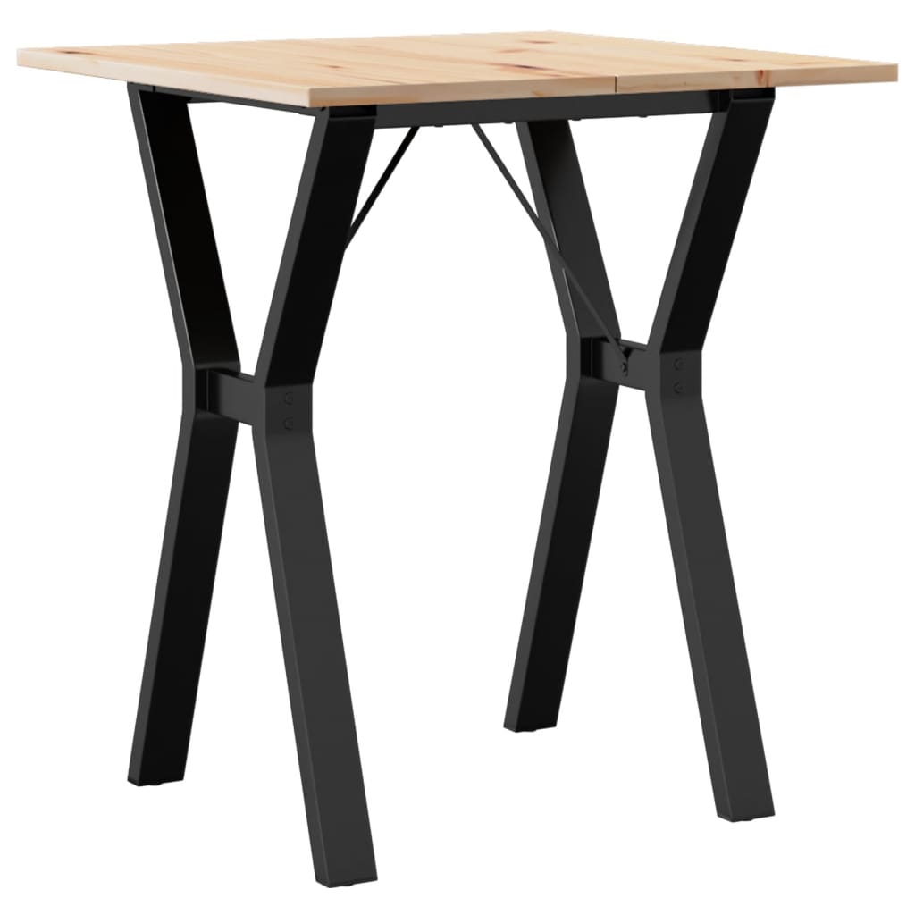 Esstisch Y-Gestell 70x70x75 cm Massivholz Kiefer und Stahl