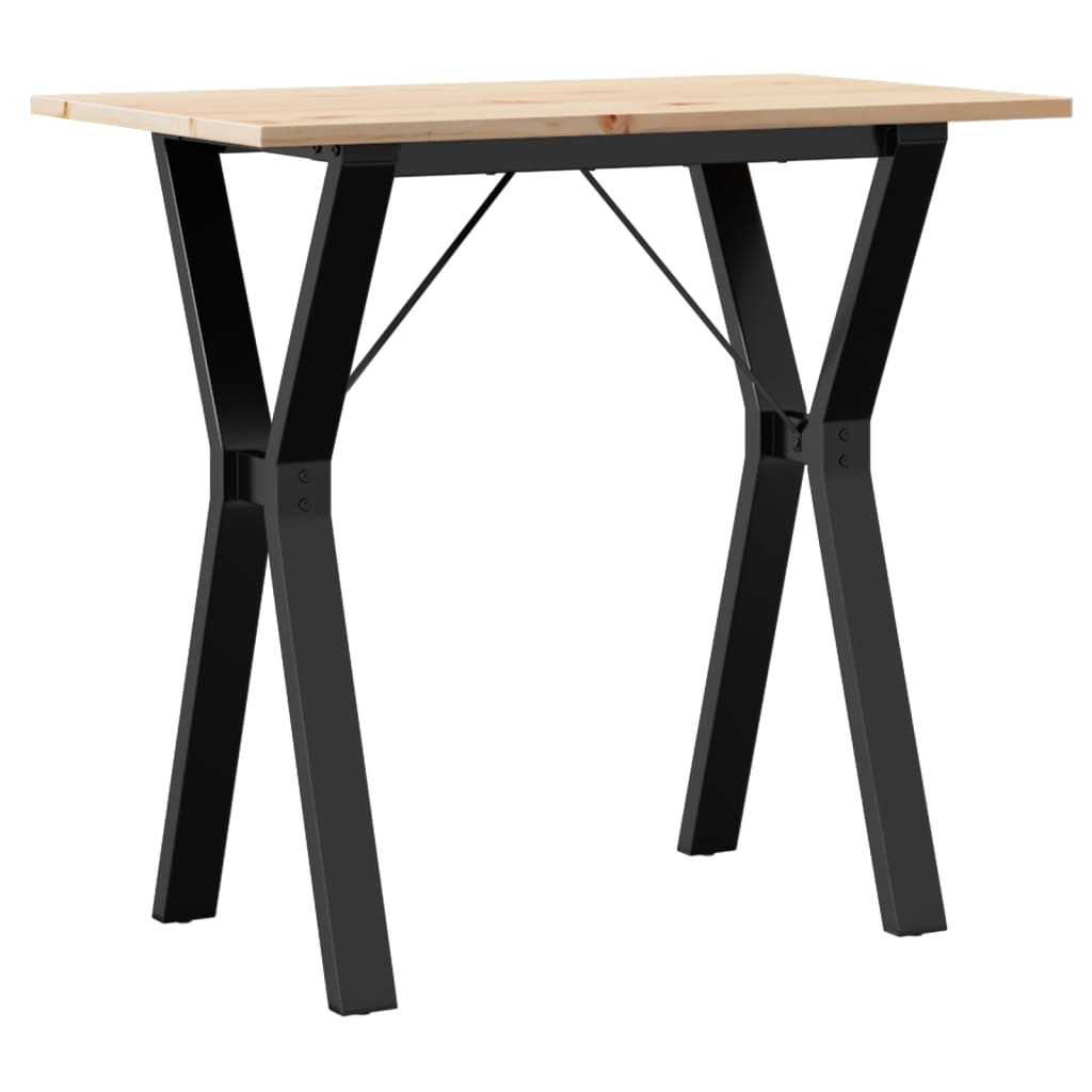 Esstisch Y-Gestell 80x50x75 cm Massivholz Kiefer und Stahl