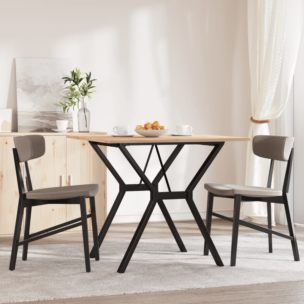 Dining table Y-frame 90x90x75 cm solid pine and steel