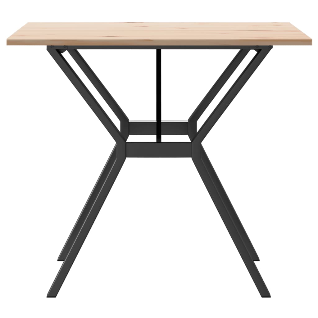 Dining table Y-frame 90x90x75 cm solid pine and steel