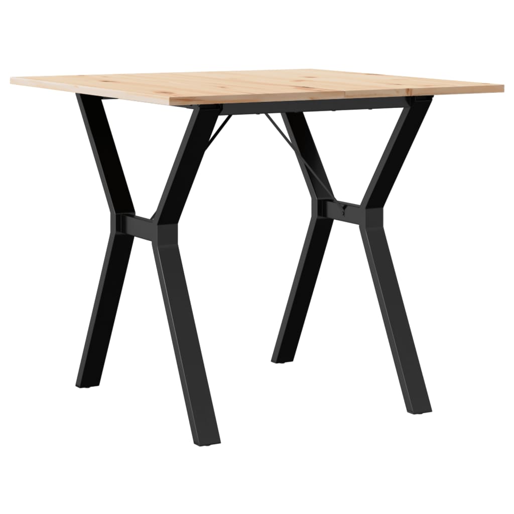 Dining table Y-frame 90x90x75 cm solid pine and steel
