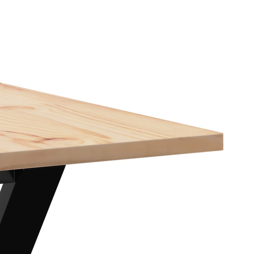 Dining table Y-frame 90x90x75 cm solid pine and steel