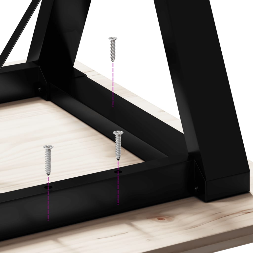 Dining table Y-frame 90x90x75 cm solid pine and steel