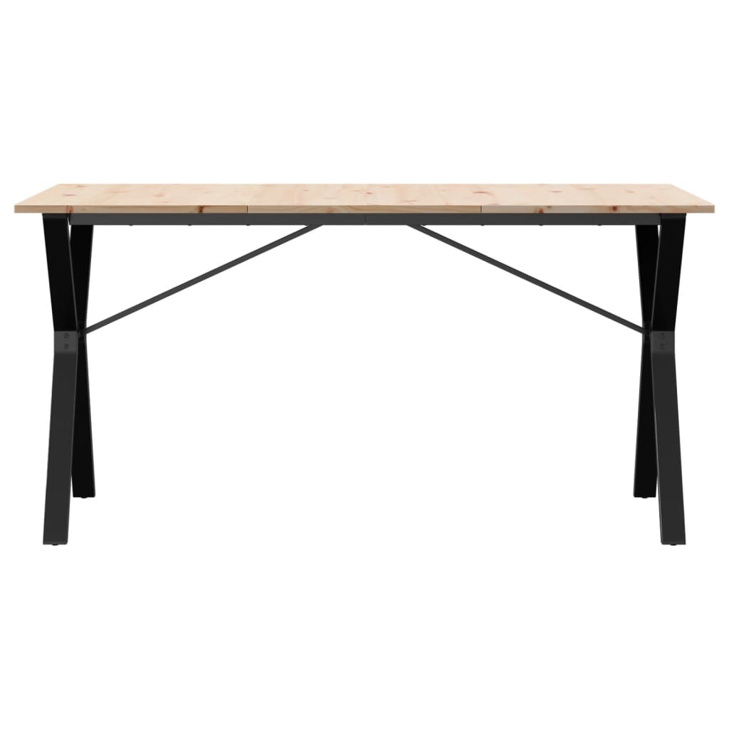 Esstisch Y-Gestell 140x80x75 cm Massivholz Kiefer und Stahl